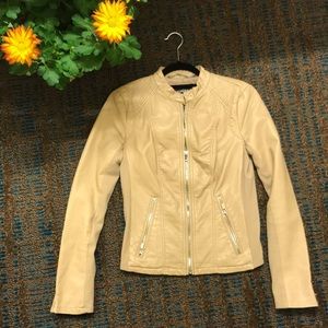 Faux Leather Beige / Tan Express Jacket